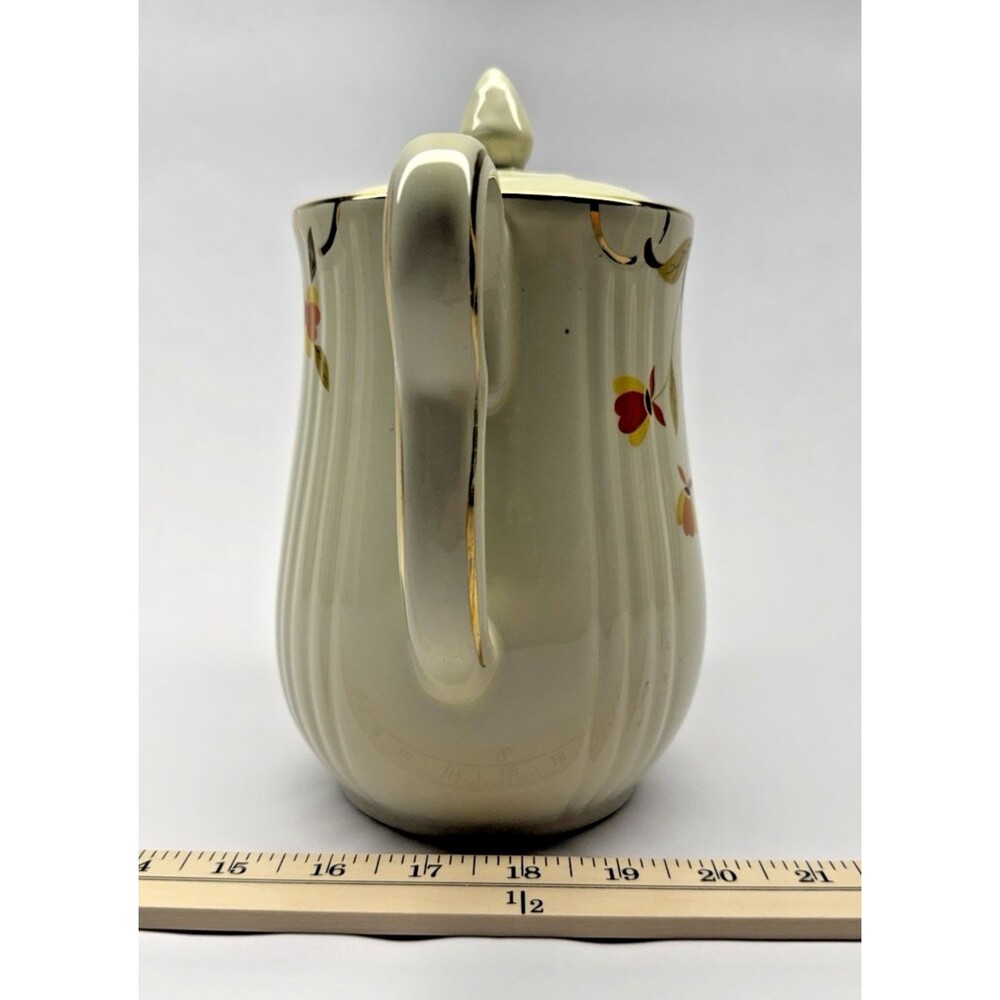 Hall’s Autumn Leaf Coffee Pot Pitcher w Lid Jewel Tea Hall USA Vintage - Picture 5 of 9